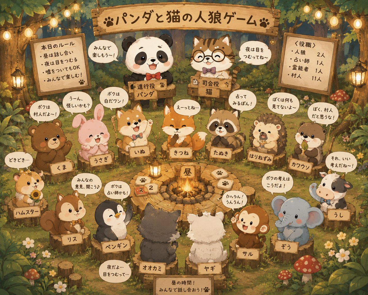 パンダと猫の人狼ゲーム